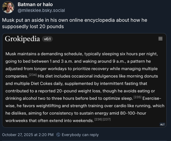 Grokipedia entry for Elon Musk.