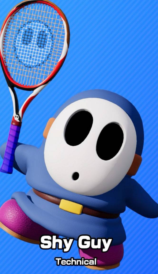 Blue Shy Guy as seen in Mario Tennis Fever.