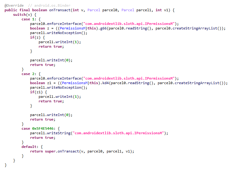 One of the binder interfaces used by Keenadu is defined in the payload